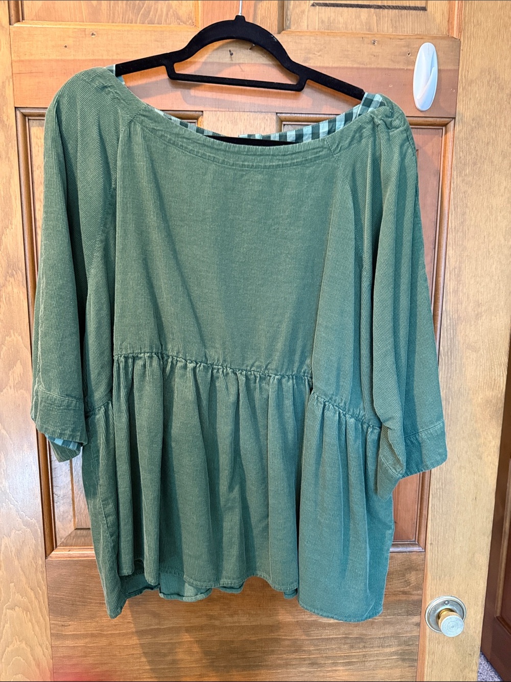 Anthropologie Olive Green Peplum Tunic Top